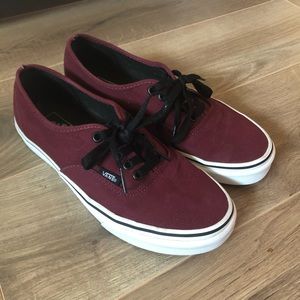 Vans Burgundy Lace Up Shoes